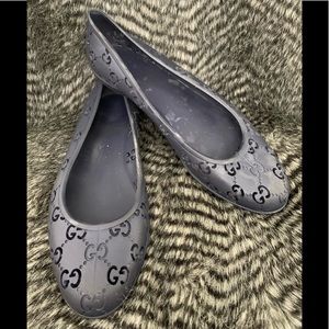 Authentic GUCCI designer rubber jelly flats size41